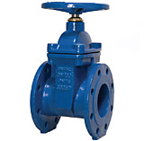 Задвижка с обрезин.клином 30ч39р Ду100 Ру16 синяя