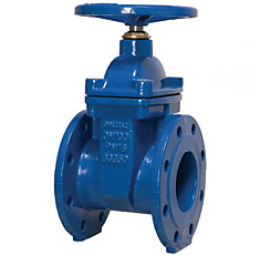 Задвижка с обрезин.клином 30ч39р Ду100 Ру16 синяя