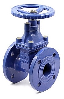 Задвижка с обрезин.клином 30ч39р  Ду80 Ру16 синяя