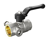 Кран с воздухоотводчиком и дренажем ду15 LD рычаг